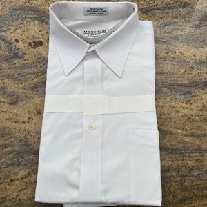 Men's Monsieur by Givenchy white Dress Shirt 17 * 34-35